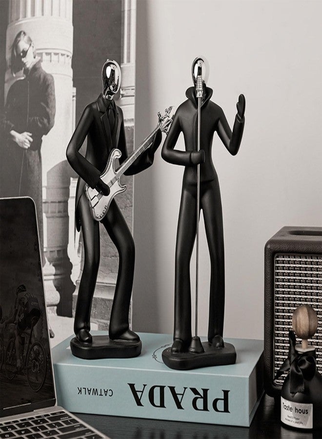 LSBDJDL Music Decoration Figurine Music Decoration Guitarist Statue Singer Statue Saxophone Statue Modern Sculpture Home Decoration Housewarming Gift (Guitarist), L6.1*W2.9*H10.6in - Image 4